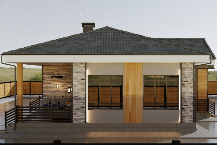 Проект каркасного дома 160 кв.м. - вид 1