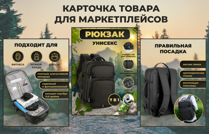 Карточка товара для WB (рюкзак)