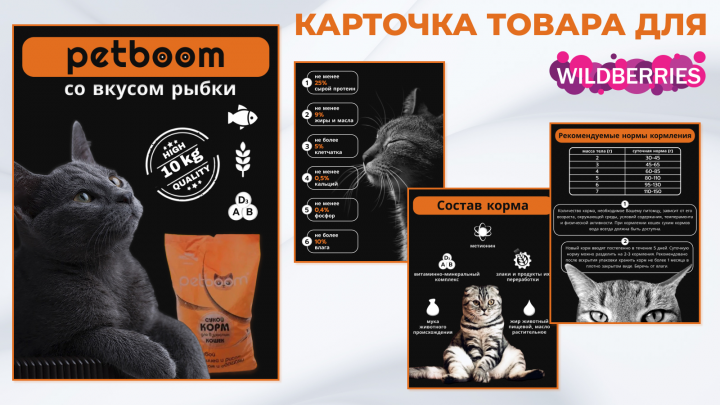 Карточка товара для WB (корм для кошек)