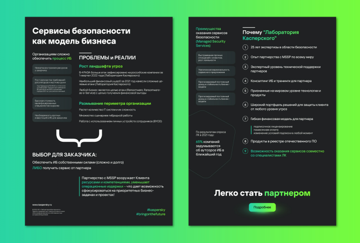 Datasheet для «Лаборатории Касперского»
