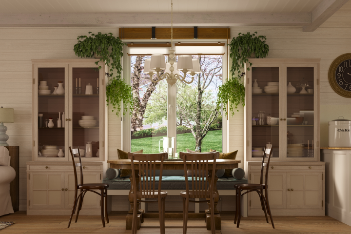 Столовая зона в загородном доме