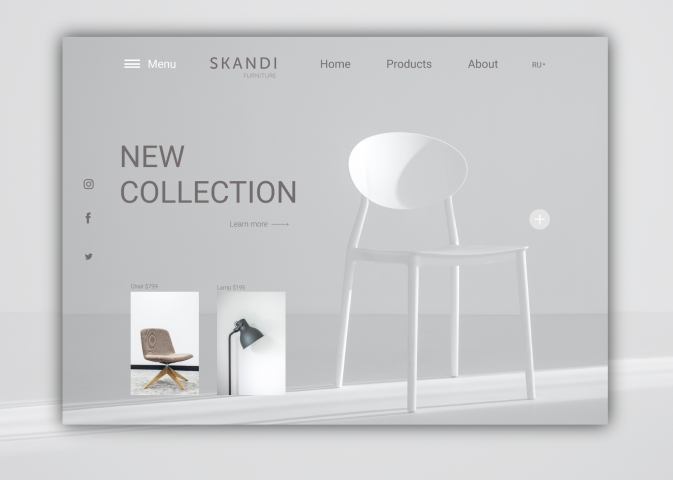 Сайт по продаже скандинавской мебели