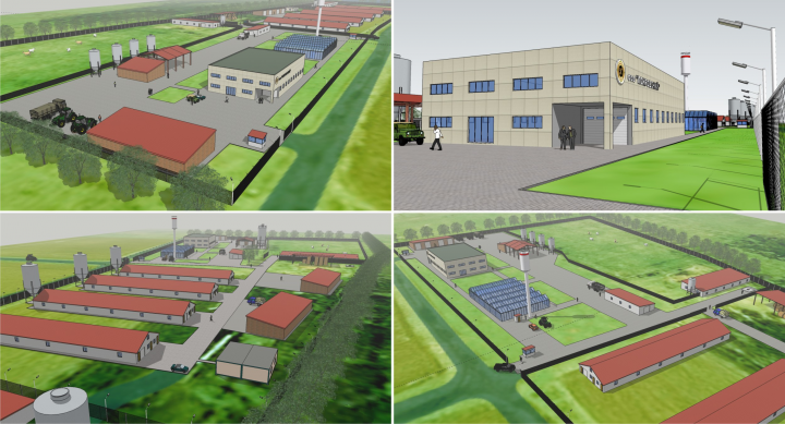 Визуализация планировочного решения фермерского хозяйства.