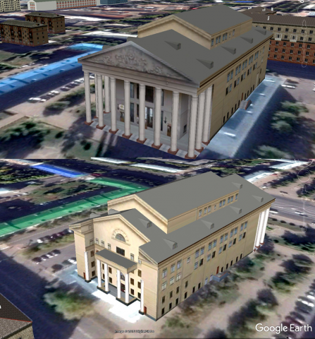Модель Драматического театра для слоя 3D-зданий в Google Earth