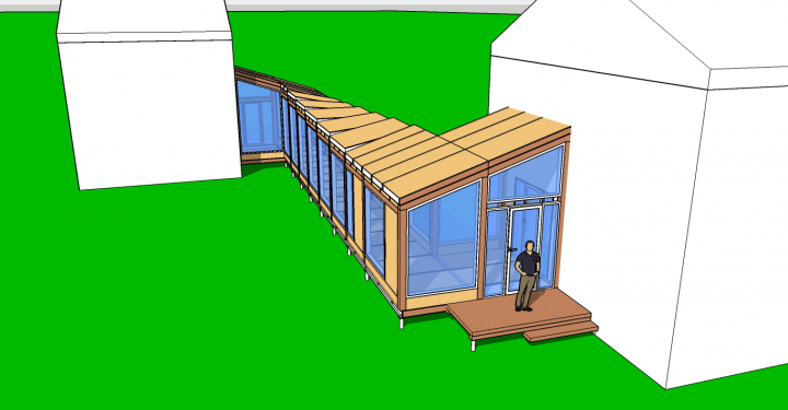 Модель перехода между корпусами загородного комплекса.