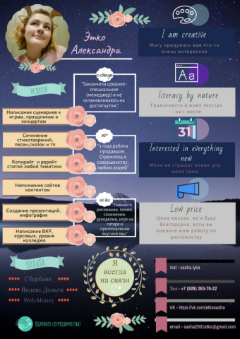 Инфографика "о себе"