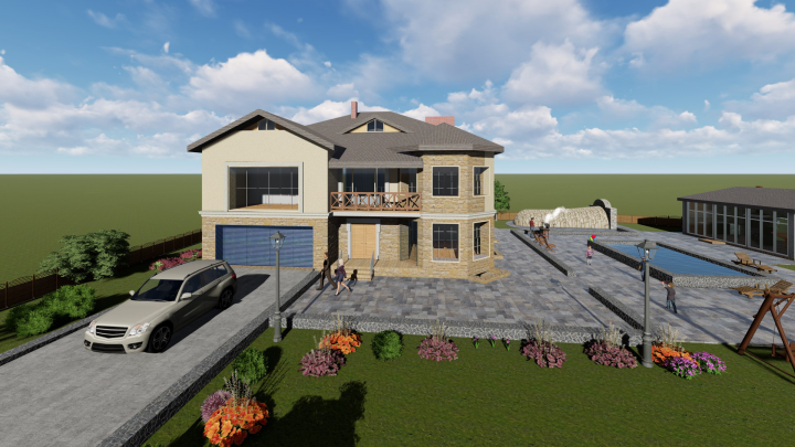 Индивидуальный жилой дом 16.6х16.15 м