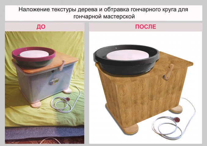 наложение текстуры, обтравка.
