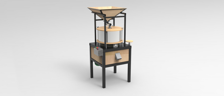 Домашняя мельница для производства цельнозерновой муки.