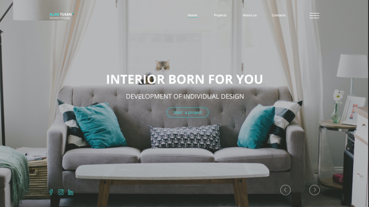 Главная страница для дизайн-студии