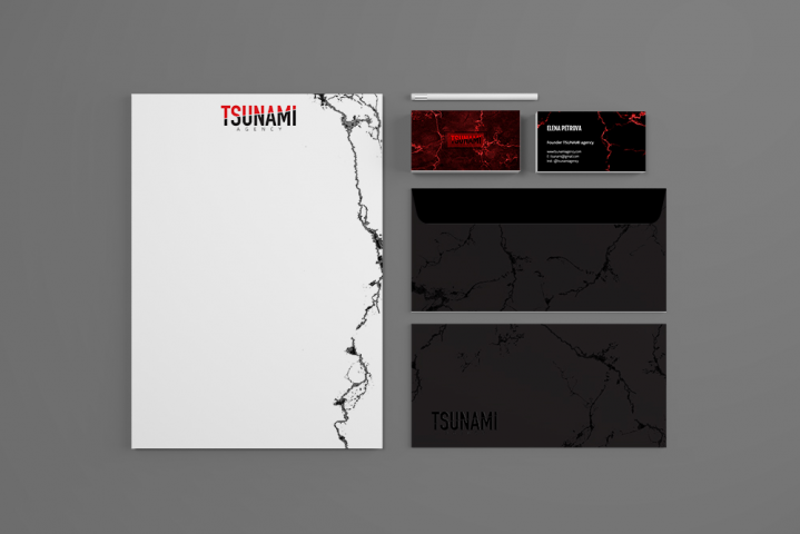 Айдентика для модельного агенства TSUNAMI agency