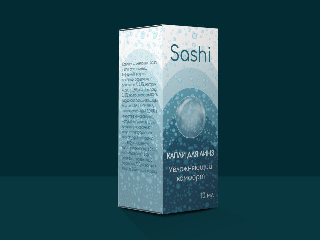 Дизайн упаковки Sashi капли для линз