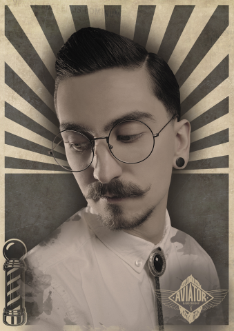 Постер-портфолио для барбершопа Aviator