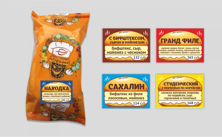Этикетки для упаковки бутербродов