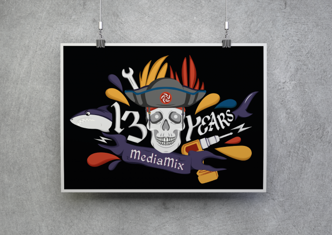 Плакат на 13 лет компании MediaMix