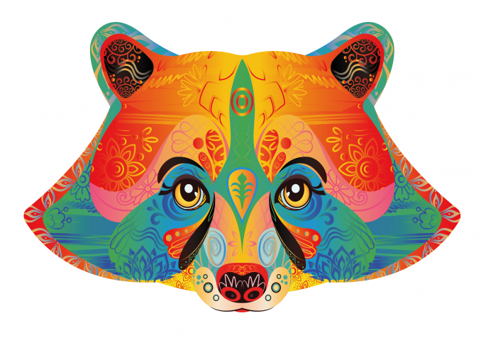 Пазл деревянный «Енот», лицевая сторона