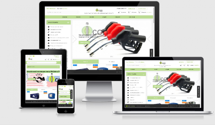 Сайт компании поставщика комплектующих/услуг тематики АЗС и СТО