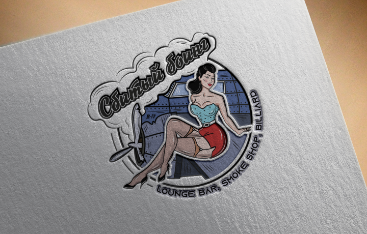 Логотип для ЛаунжБара и СмогШопа "Сбитый боинг"