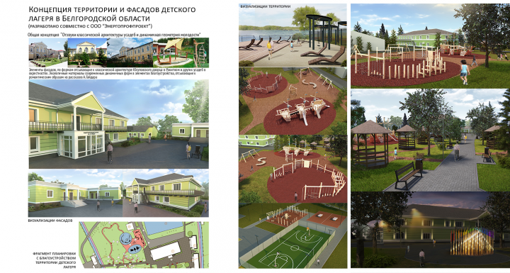 Концепция территории и фасадов детского лагеря