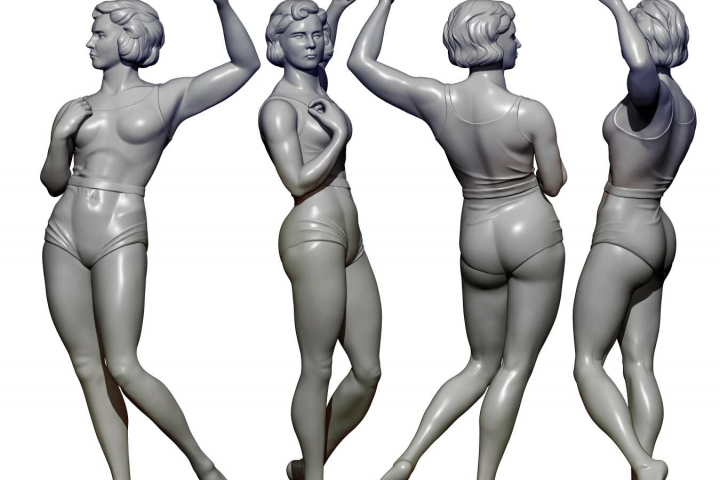 3d модель "Девушка с веслом"