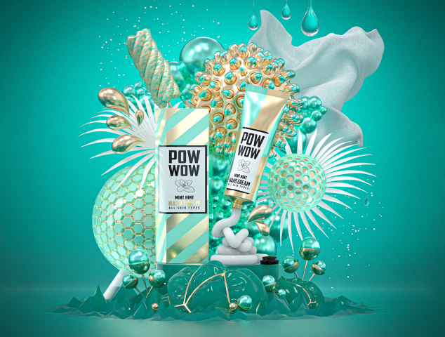 Дизайн концепция упаковки крема для рук POW WOW