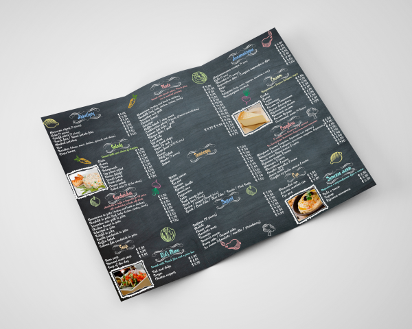 Евробуклет. Меню