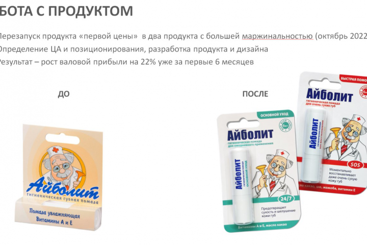 Работа с продуктом (косметика)