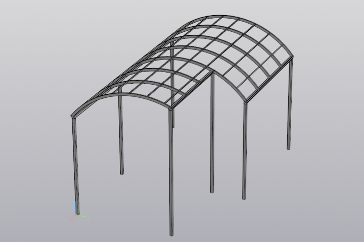 Навес из прокатанной профильной трубы