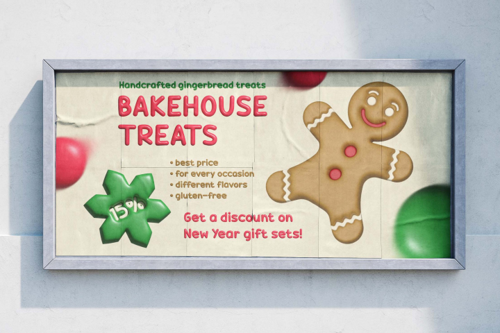 Баннер для магазина пряничных изделий ручной работы
