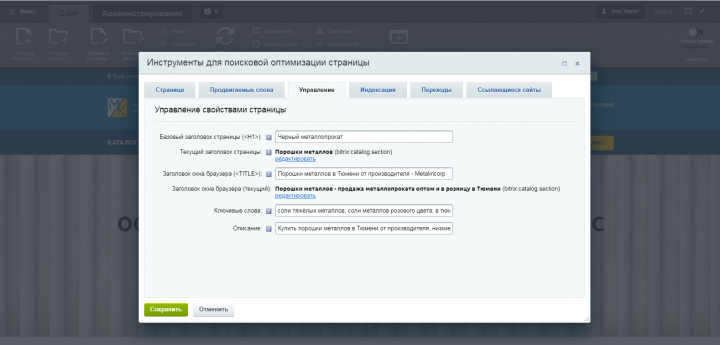 Заполнение seo-поисковой оптимизации сайта