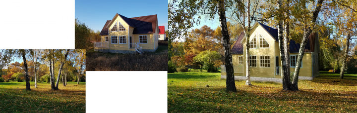 коллаж для сайта продажи домов(перенос объекта на другой фон)