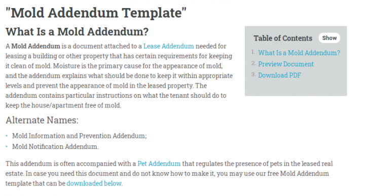 What Is a Mold Addendum?
