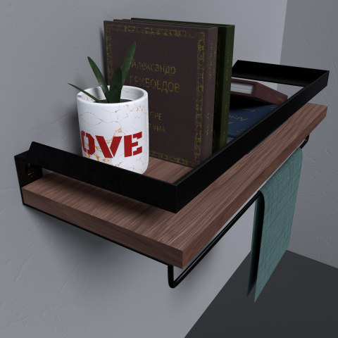 Визуализация 3д модели полки