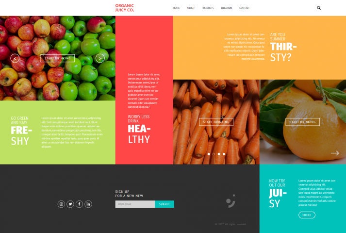 Адаптивная верстка сайта - Organic Juicy Co.