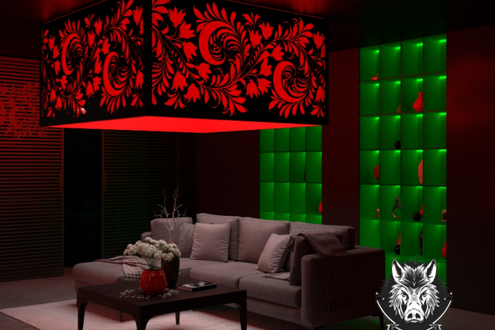 Интерьерная панель WEPR "Русские узоры" (красный)