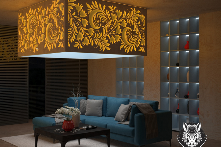 Интерьерная панель WEPR "Русские узоры" (желтые)