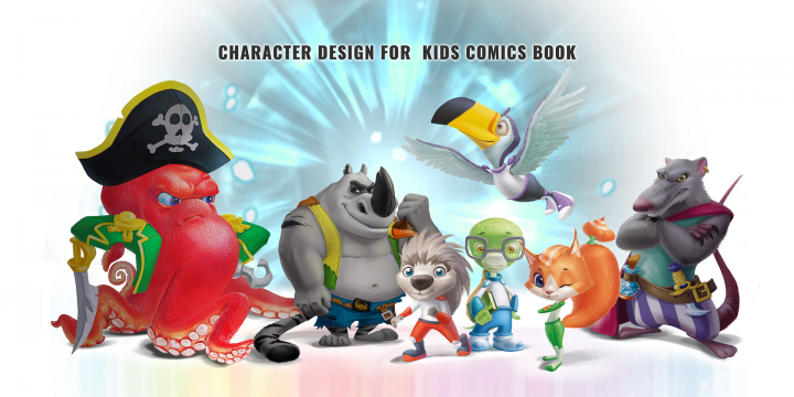 Дизайн линейки персонажей для комикса