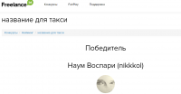 Победа в конкурсе на freelance.boutique. - название службы такси