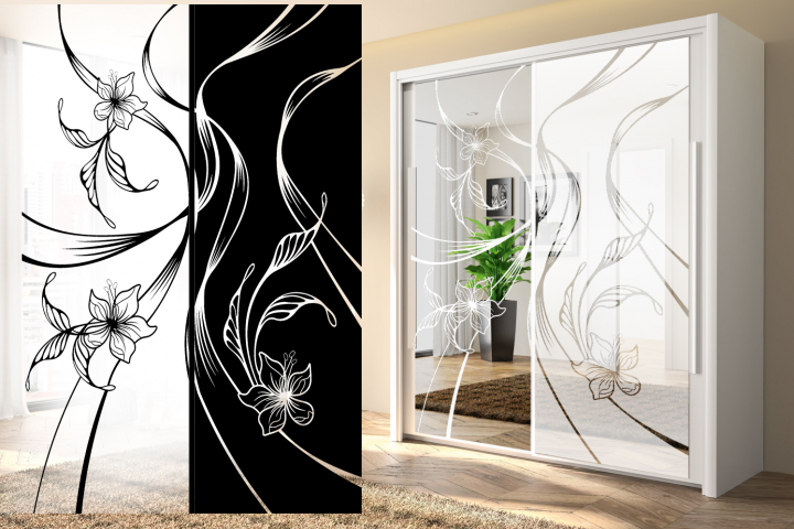 Макет для декорирования стекол шкафа-купе