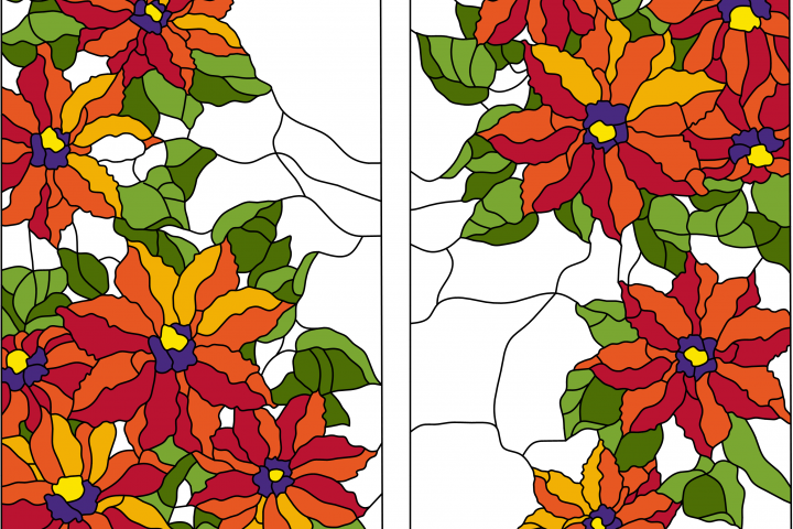 Витраж рождественская звезда