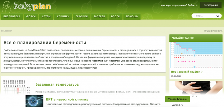 Аудит портала о беременности babyplan.ru