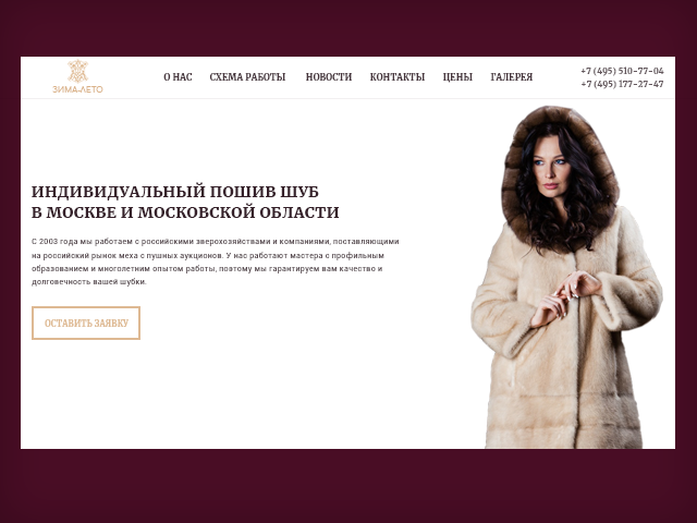 Дизайн лэндинга Зима-Лето