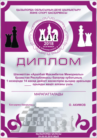 Диплом для шахматного турнира