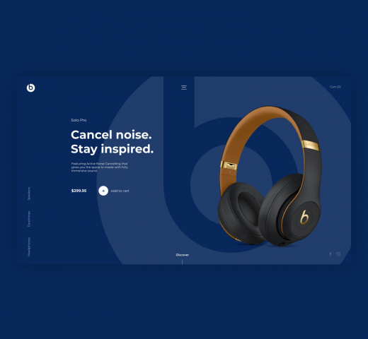 Landing page для наушников Beats