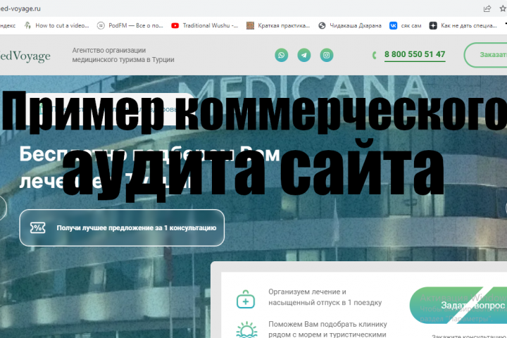 Аудит коммерческих аспектов сайта агентства медицинского туризма