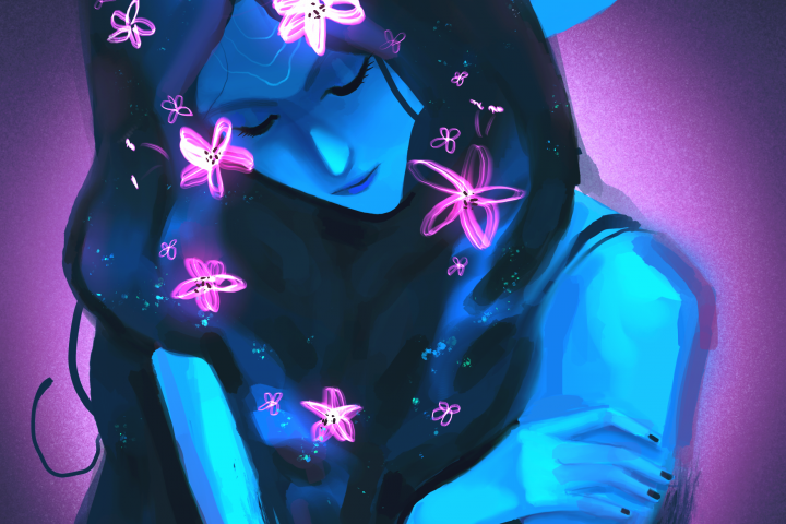 CG ART/ЦИФРОВОЙ РИСУНОК «Девушка в синем»