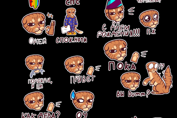 Стикерпак с котом