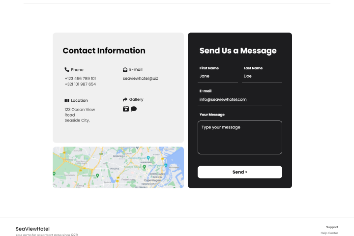 Создать элегантную простую веб-страницу для обратной связи