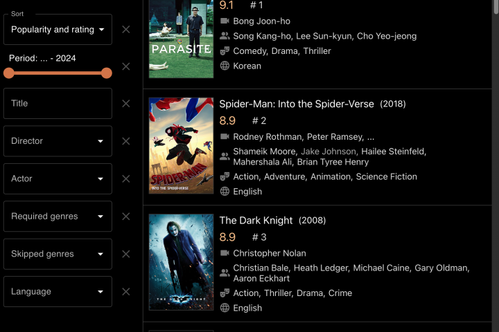 исследование темы рекомендации фильмов, разработка приложения