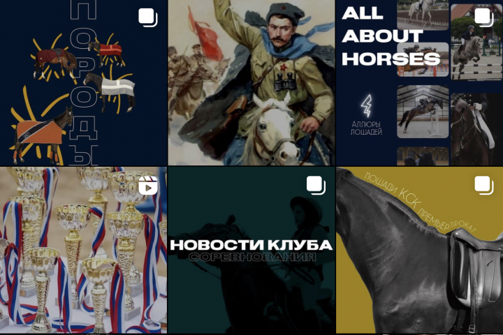 Визуал для инстаграмма конно-спортивного комплекса